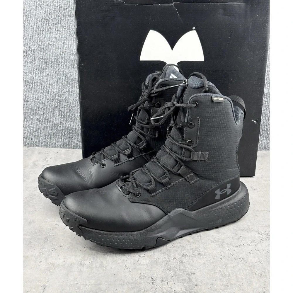 Under Armour 3028316 Men's Micro G Stellar Mid Boots, Black, Size 10 Waterproof